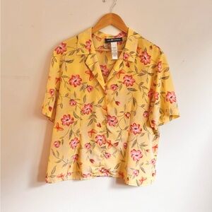 Vintage Sag Harbor Button Down tropical print vintage summer shirt